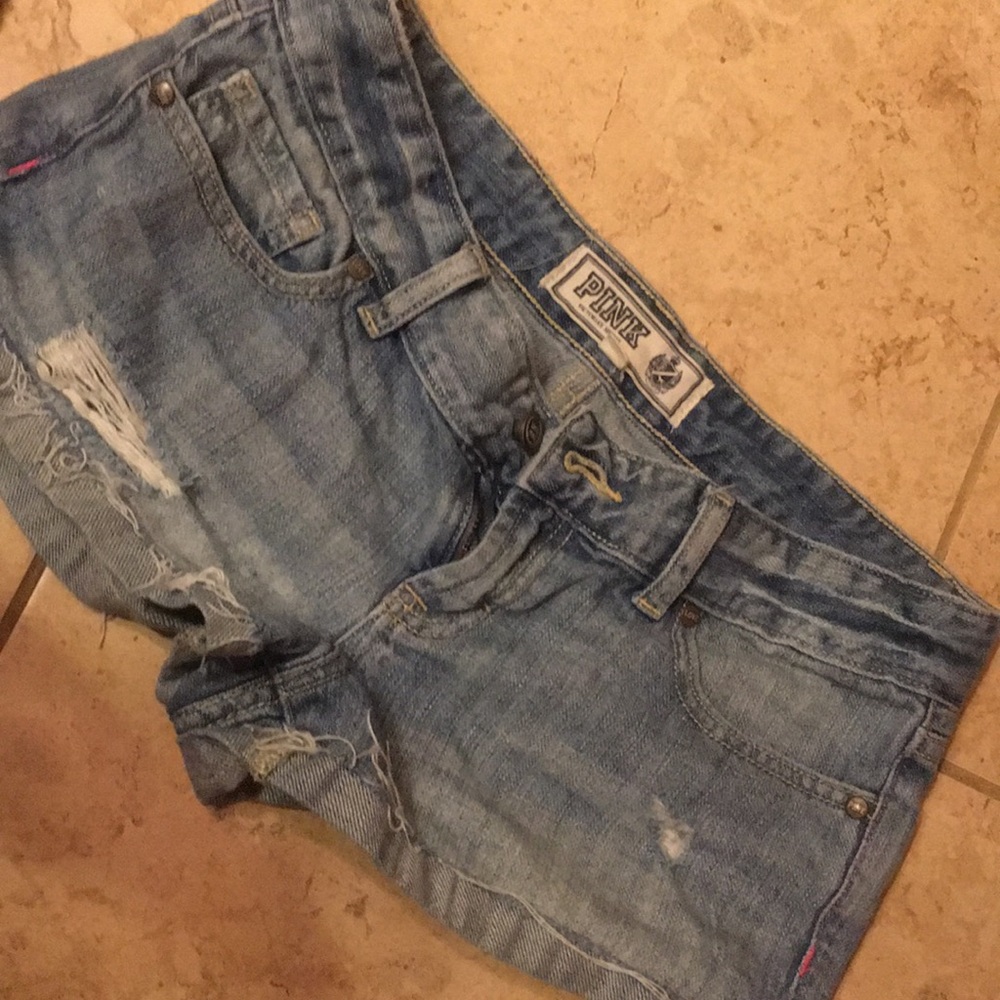 Pink brand jean shorts